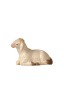 PE Schaf liegend vorwärtsschauend - bemalt wasserfarbe - 8 cm