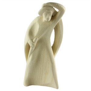 Leonardo pastore con bastone - naturale - frassino - 17 cm