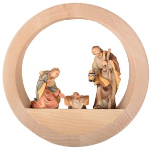 Holy family of the peace nativity set with circle