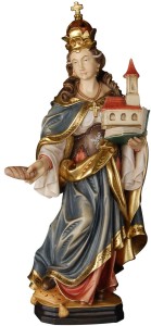 Santa Matilda con pane e chiesa