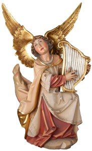 Genuflected angel with harp
