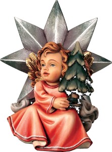 Angel with star and christmas tree