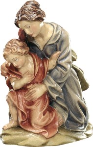 Knieende Frau mit Kind