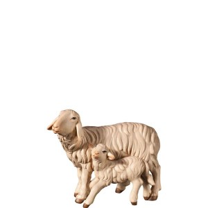 A-Schaf und Lamm stehend - bemalt - 6,5 cm