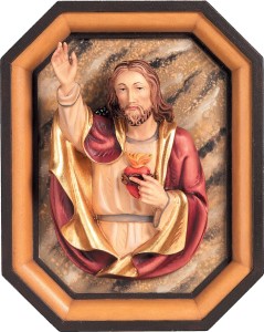 Sacro Cuore di Gesù bassorilievo con cornice