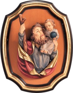 St. Christopher half length portrait with frame