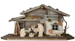 Shed ""Sella"" with holy family, ox...
