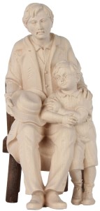 Father with boy on chair