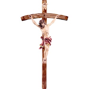 Christ of the Alps red with curved cross