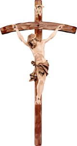 Alpenchristus weiss mit gebogenem Kreuz
