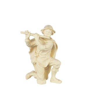 A-Shepherd kneeling with flute - natural - 6,5 cm