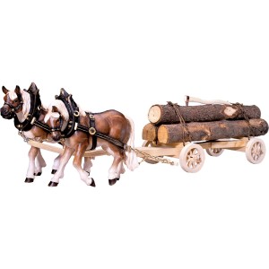 2 Draw-horses with woodcart