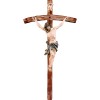 Alpenchristus blau mit gebogenem Kreuz - bemalt - 12 cm