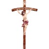 Christ of the Alps red with curved cross - color - 25 cm