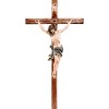 Cristo delle Alpi azzurro con croce diritta - colorato - 25 cm