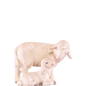 Pecora con agnello Artis - colorato - 10 cm