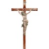 Cristo delle Alpi rovere con croce diritta - naturale - 25 cm