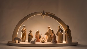LE Nativity Set 14 pcs. - Stable Leonardo with LED -...