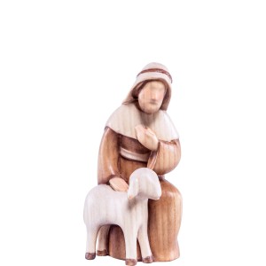 Shepherd kneeling Fides - color - 10 cm