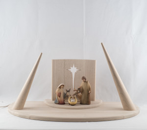 Leonardo nativity with LED stable - Variation 1 - 10 cm