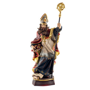 San Nicola con mele - colorato antico con oro - 60 (68) cm