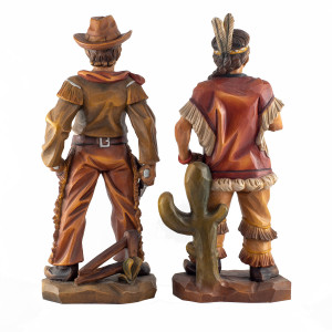 Cowboy & donna indiana - colorato - 50 cm