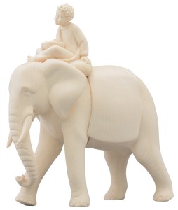 LI Elefant mit Elefantendiener sitzend