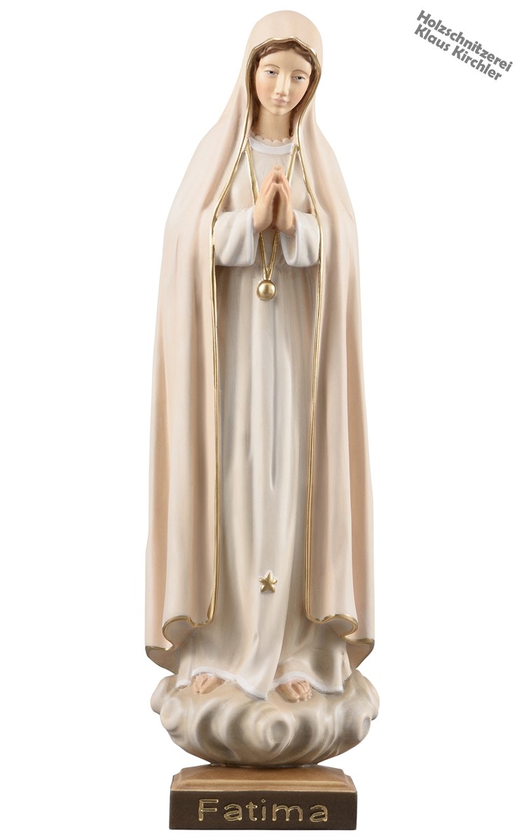 Our Lady Of Fatima With Shepherds Wood Statue Madonna von Fatima E Hirten 