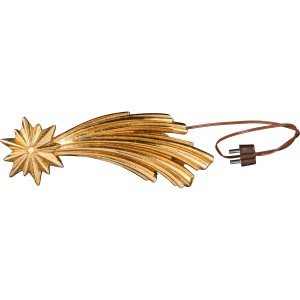A-Wooden star with light - color - 8 cm