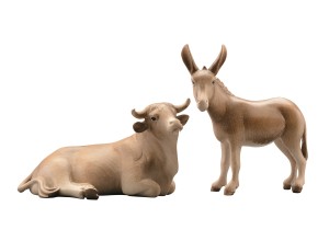 LI Ox and donkey - stained 3 shades - 12 cm