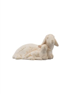 LI Sheep lying with lamb - natural - 8,5 cm