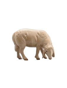 LI Sheep gazing right brown - stained 2 shades - 12 cm