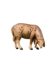 LI Sheep gazing right brown - stained 2 shades - 12 cm