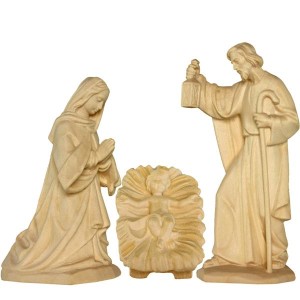 Holy Family tirolean crib set - naturale - 8 cm
