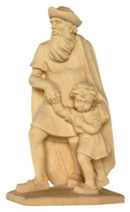 Shepherd with child tirolean crib - naturale - 11 cm
