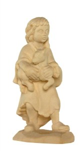 Shepherdess with poat tirolean crib - naturale - 11 cm