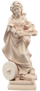 St.Cristina with book, millstone and lily - natural - 20 cm