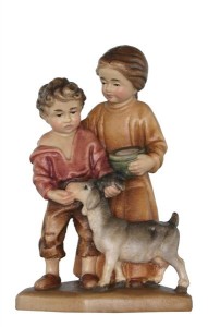 Children with goat - color - 11 cm