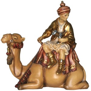 König auf Kamel o.S. - bemalt - 11 cm