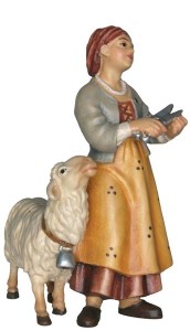 Shepherdess with shears n.b. - colorato - 11 cm